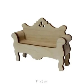 MN02 Minyatür 2'li Koltuk Ahşap Boyanabilir Obje